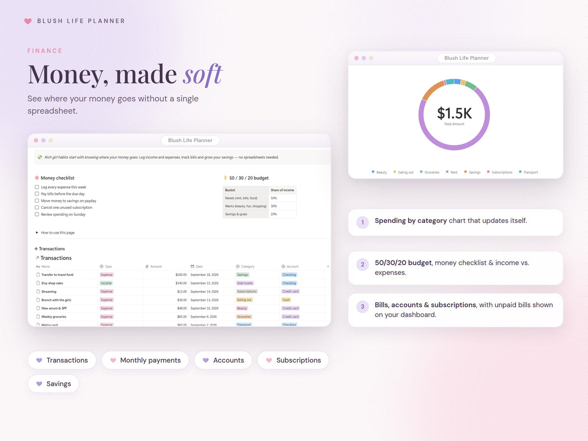 Notion finance tracker and budget
