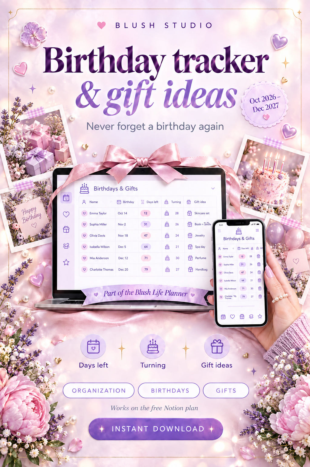 Blush Life Planner | All-in-One Notion Life Planner 2026-2027