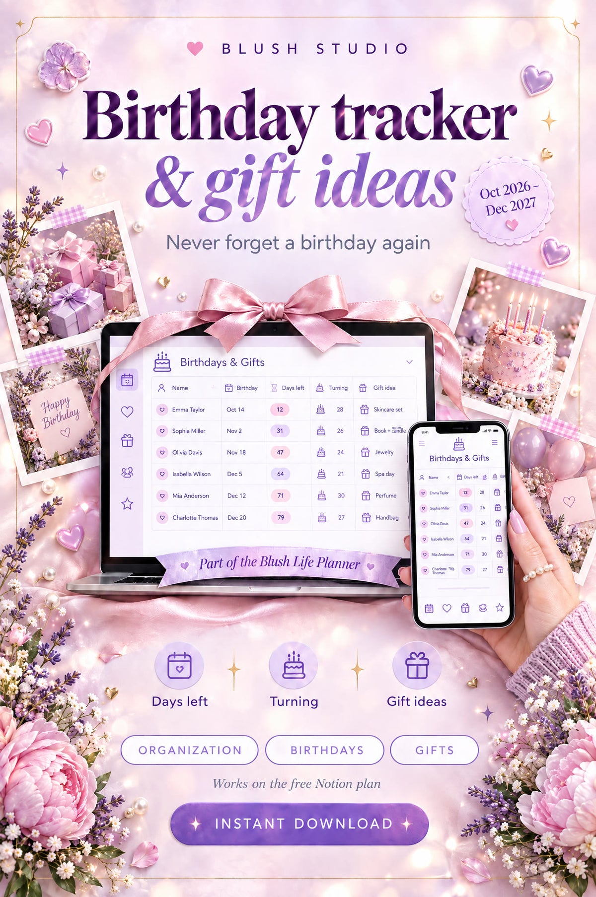 Blush Life Planner | All-in-One Notion Life Planner 2026-2027