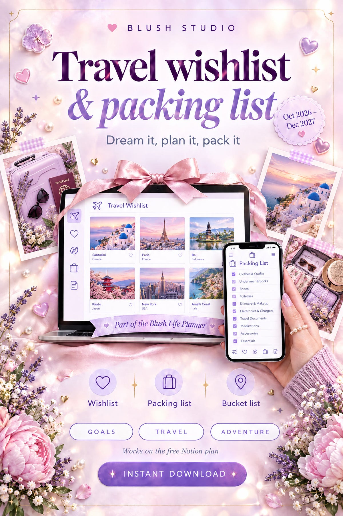 Blush Life Planner | All-in-One Notion Life Planner 2026-2027