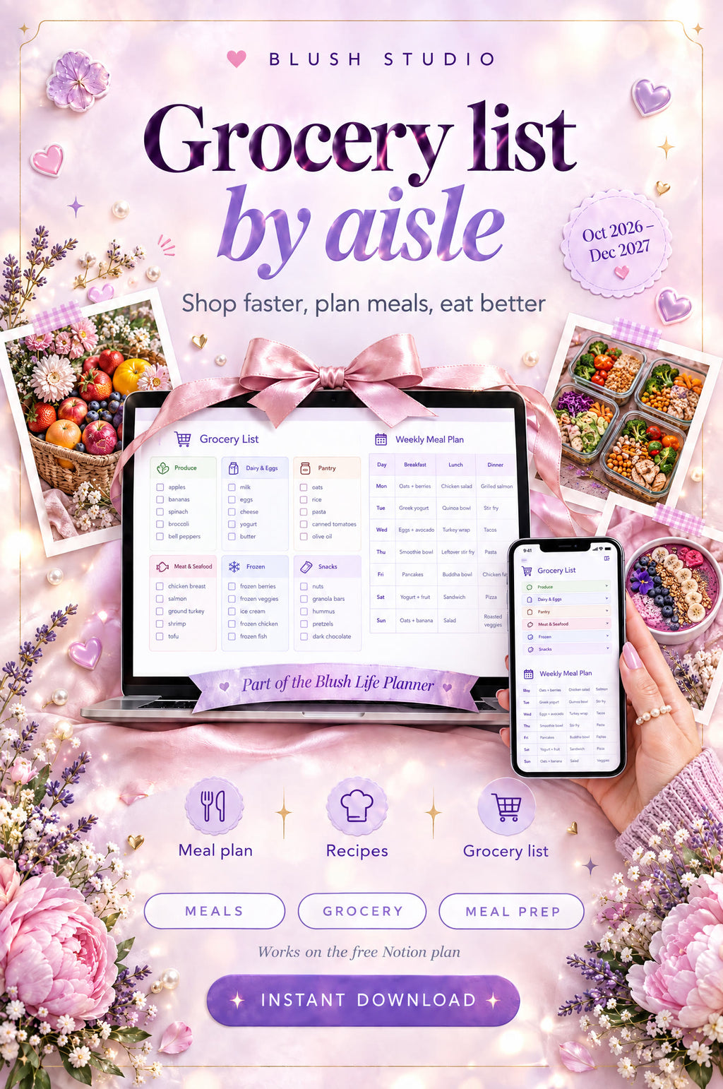 Blush Life Planner | All-in-One Notion Life Planner 2026-2027