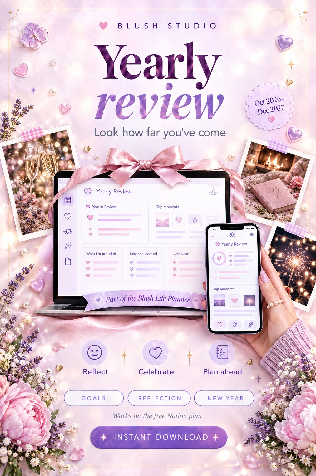 Blush Life Planner | All-in-One Notion Life Planner 2026-2027